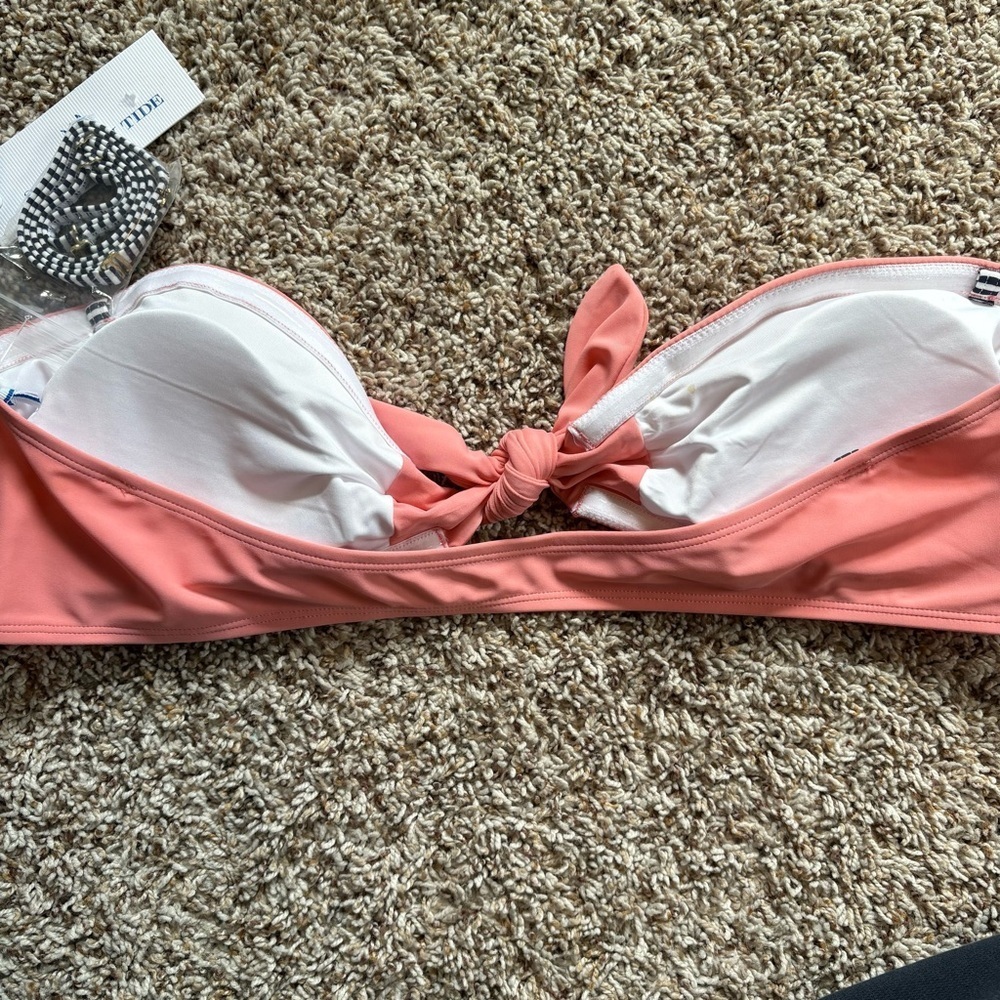 Southern Tide Bikini Top With Removable Straps Coral Pink Large - Picture 3 of 9